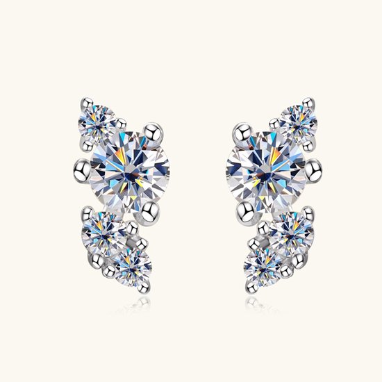 Foto: Lumici exclusive celeste spark moissanite oorbellen 0 20 carat per oorbel gra gecertificeerd vvs1 d kleur gerhodineerd witgoud s925 delicaat luxe design voor haar moederdag valentijnscadeau verrassing goud witgoud