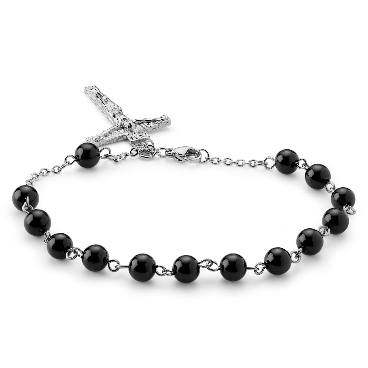 Varietas | Armband van Chirurgisch Staal en Onyx Steen