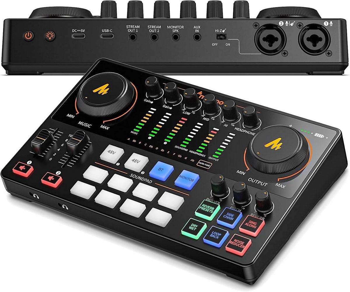 Podcast Starterset met Audio Interface en Dubbele XLR Ingang voor Streaming