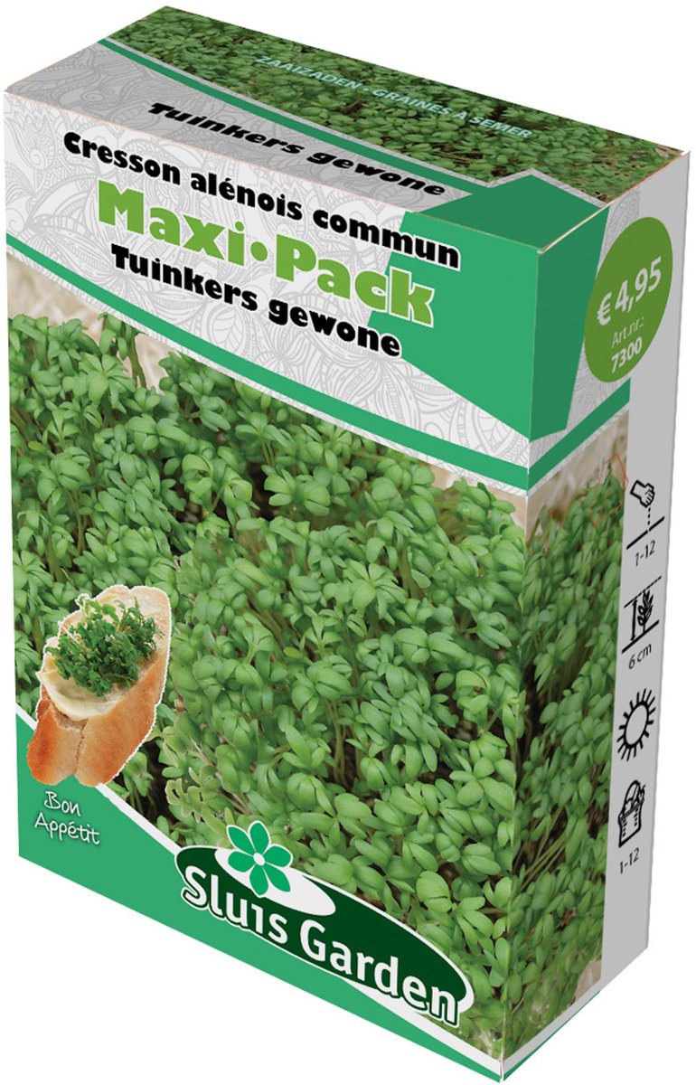 Sluis Garden - Tuinkers gewone - cressonette - Maxi-Pack 250 gram - lvb sg7300