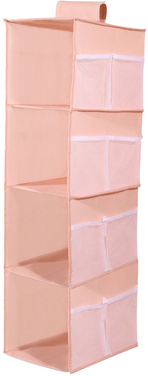 Hangplank - 4 vakken - met 12 gaasvakken - opvouwbaar - roze