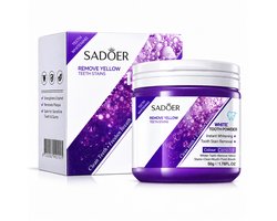 SADOER V34 Tanden Bleek Poeder | Paarse Whitening Powder | Kleur Corrector Gele Tanden | Teeth Whitening | Witte Tanden Poeder | Tandpasta Alternatief | Anti Vlekken | Frisse Adem | Glazuur Veilig | Mondverzorging | Tanden Bleek Paarse Poeder | 50g