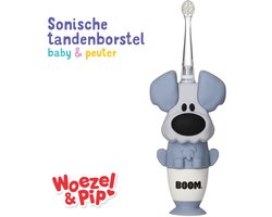 BOOM - Woezel & Pip Elektrische Tandenborstel Kind (Baby & Peuter) - 3-48 maanden - LED-lampje - 2 Borstelkopjes inbegrepen