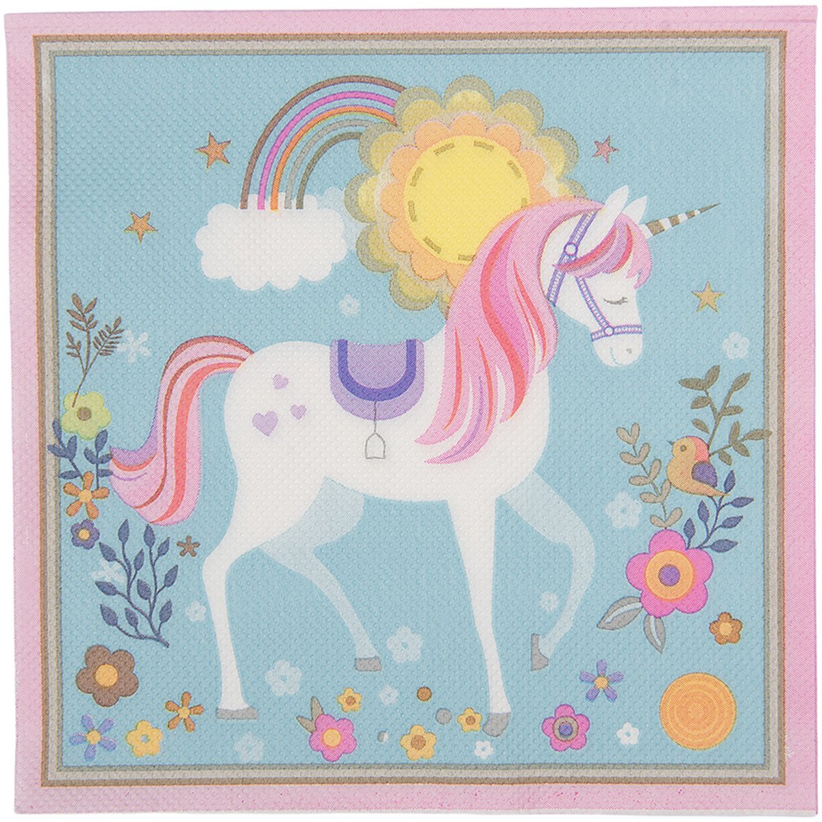 Clayre & Eef Servetten Papier Set van 20 33x33 cm Blauw Papier