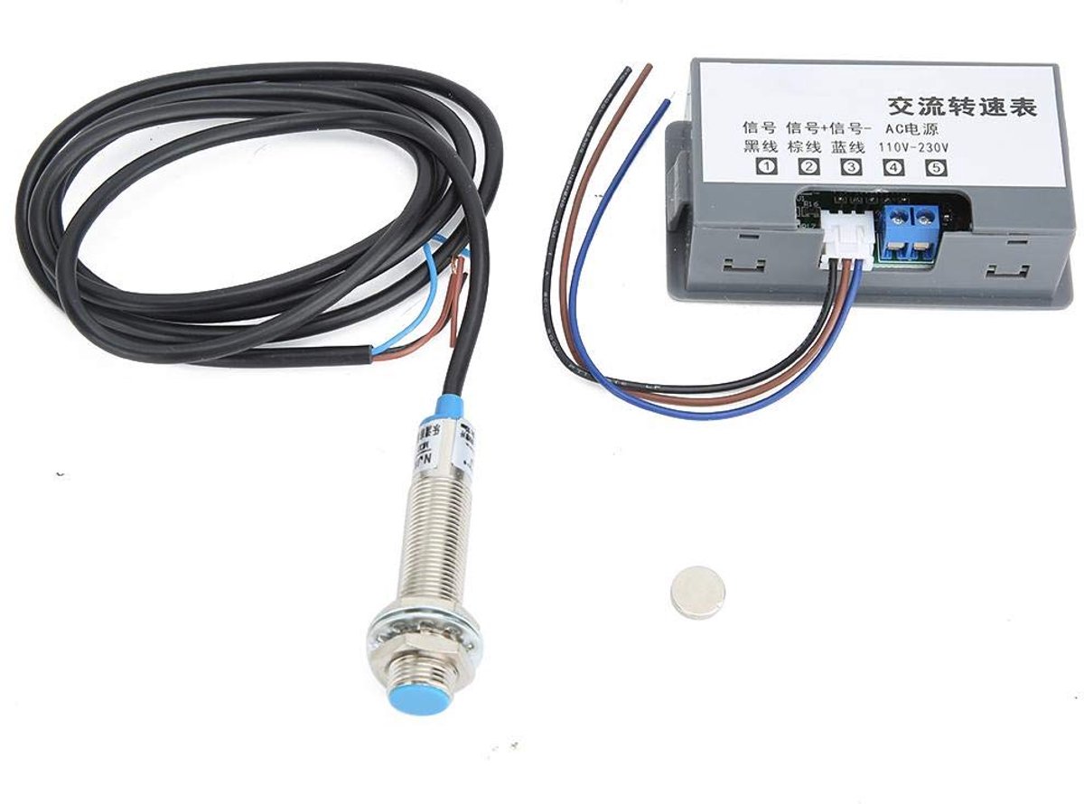 Digitale Toerenteller - Snelheidsmeter RPM - Nauwkeurig Meten - Hall-effect Sensor - 10-9999 RPM - Rood LED