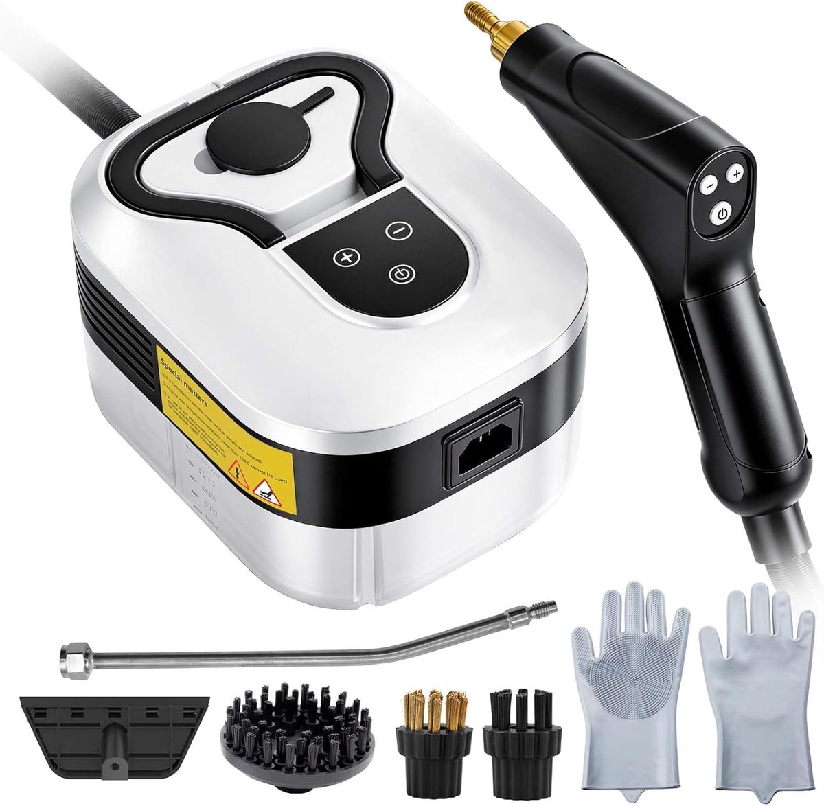 Stoomreiniger - Hogedruk reiniger - Thuis en auto - 2500W Krachtig - 1200 ml tank - Wit