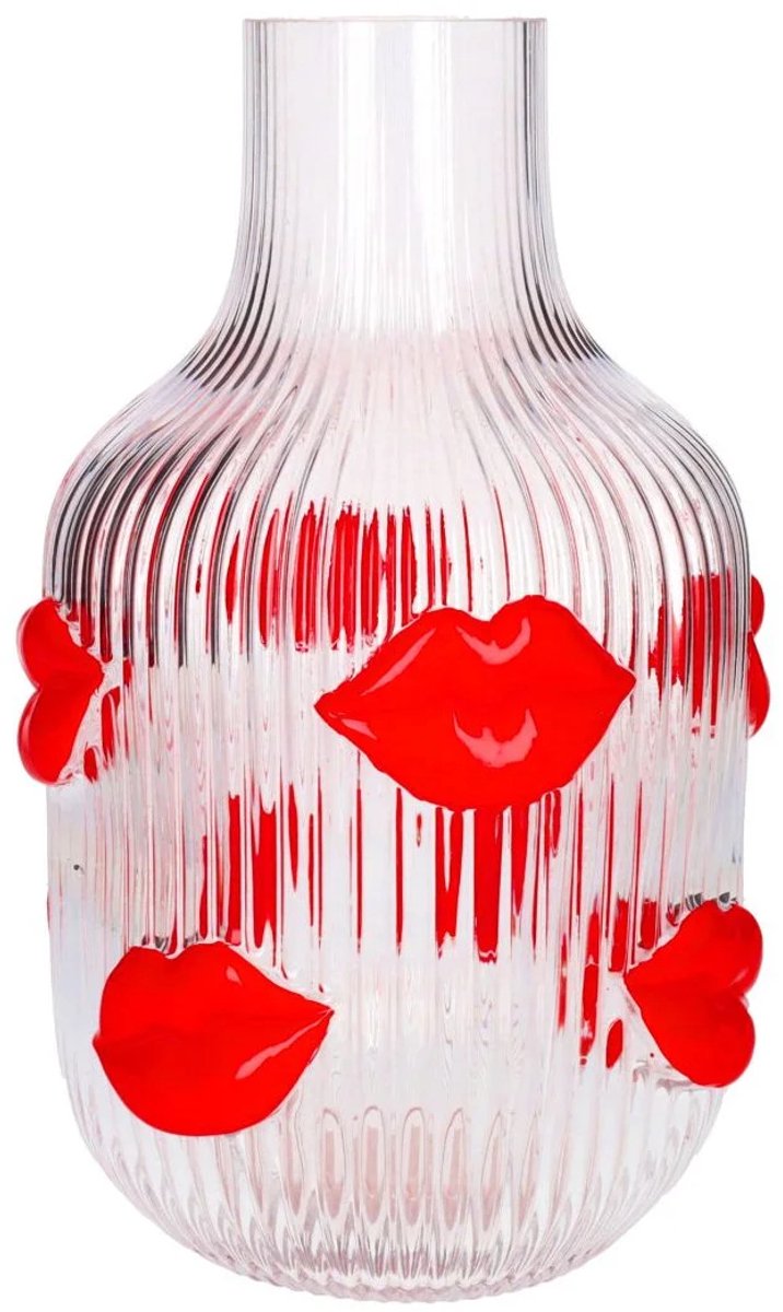 GiftCompany - Vaas L'amour - H 30 cm - transparant - lippen