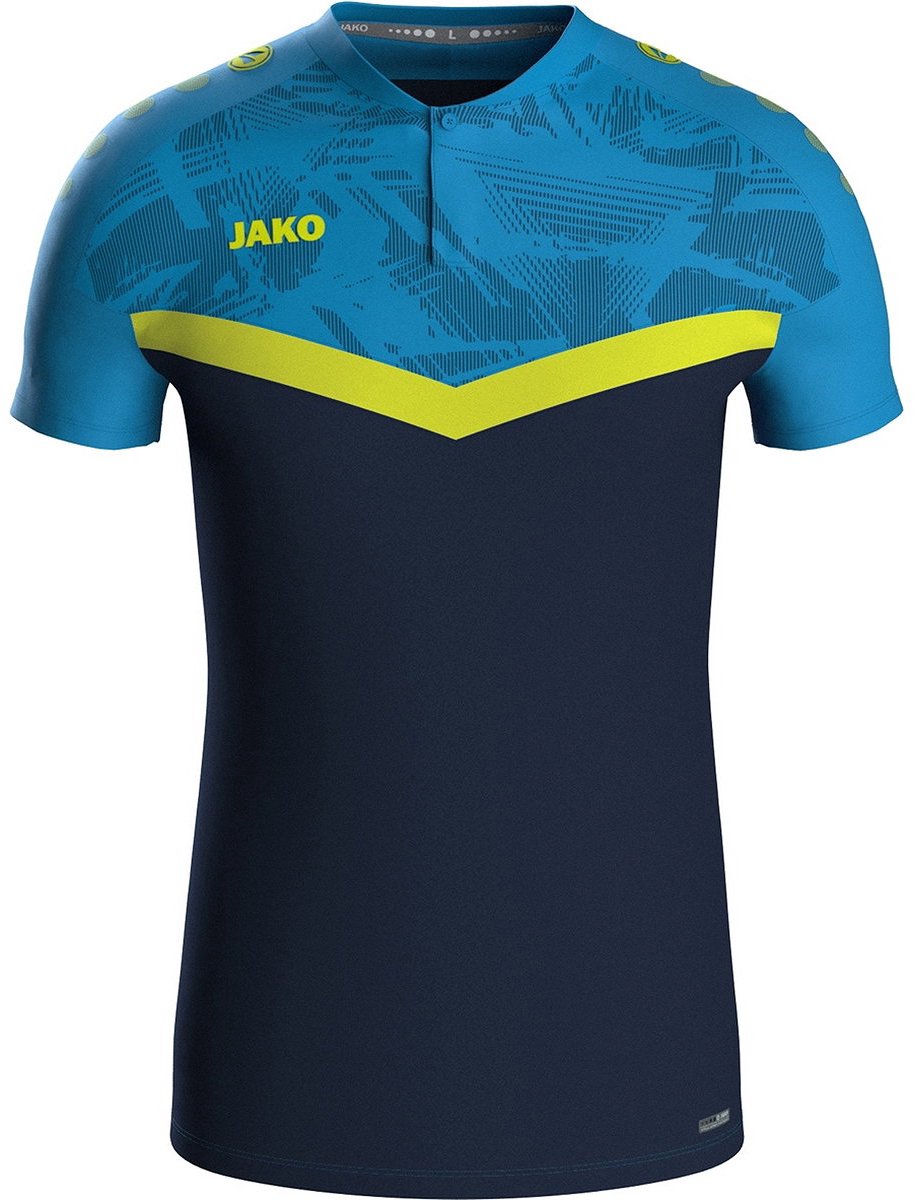 Jako Iconic Polo Heren - Marine / Jako Blauw / Fluogeel | Maat: 4XL