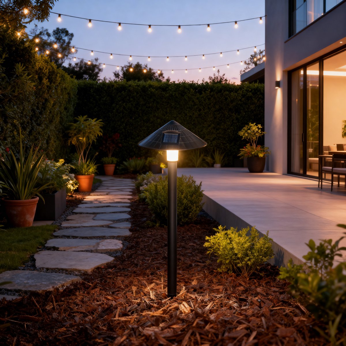 Grundig Solar Light Spike - Padverlichting op Zonne-energie - Automatische Aan/Uit-functie - IP44 Weerbestendig - Voor Binnen en Buiten Gebruik - Ø15x37,5 cm - Kleur Zwart