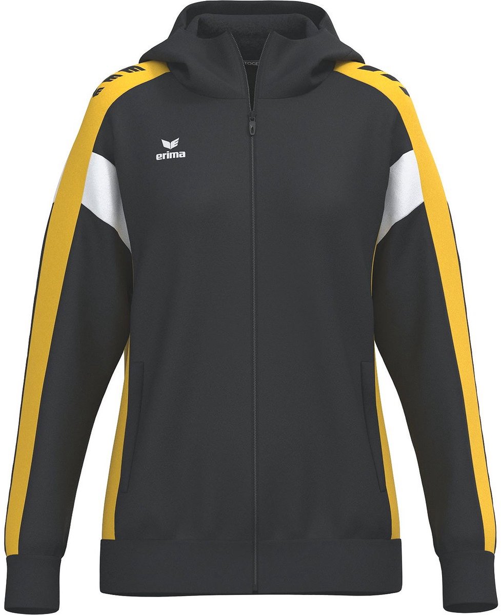 Erima Celebrate 125 Trainingsjack Met Capuchon Dames - Zwart / Geel | Maat: 36