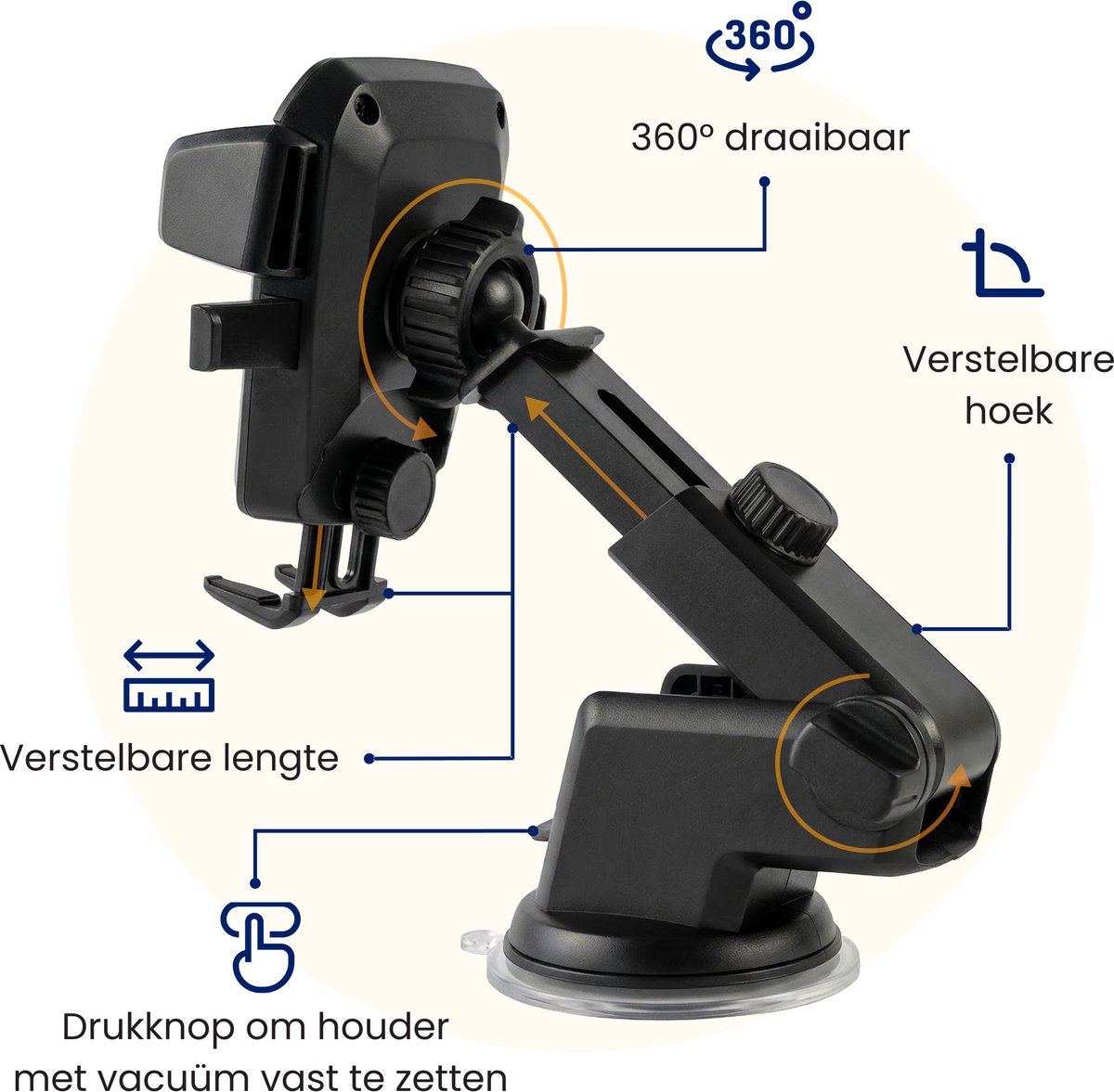 R2B Telefoonhouders Auto Zuignap - Dashboardpad - Raam/Dashboard - Gsm Houder Auto - Autohouder - Telefoonhouder Auto - Mobiel Houder Auto - Telefoon Houder - Auto Telefoonhouder - Phone Holder Car – foto 7