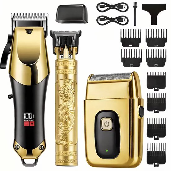 3-in-1 Scheerapparaat Mannen -Elektrische Haarset -Tondeuse- Trimmer -Shaver -USB‑Oplaadbaar-Ideaal voor Thuis & Reizen