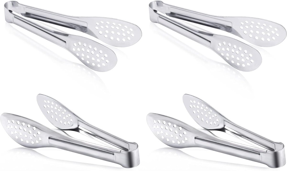 Buffet Tangen Set - Serveergerei RVS - Eten Serveren - Vaatwasserbestendig - 9 en 12 Inch - Zilver