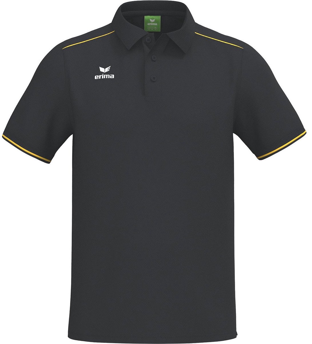 Erima Cmpt 3 Wings Polo Heren - Zwart / Geel | Maat: XXL