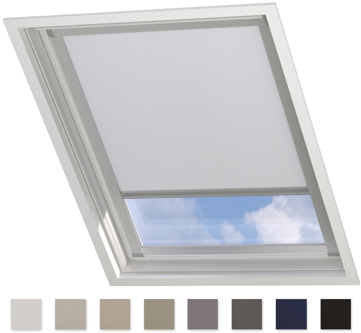 Dakraam Rolgordijn Trend - Verduisterend - White - voor Velux: CK04
