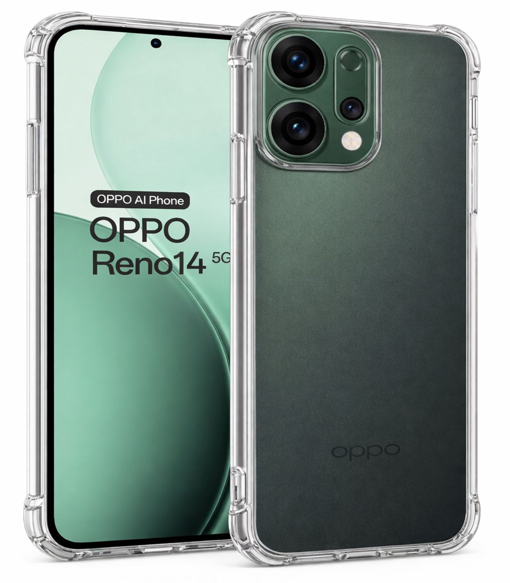 Proteq Hoesje geschikt voor OPPO Reno 14 5G – Extreme Shockproof Case – Transparant