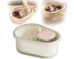 Fruit Reiniger - Groente Wasmachine - Hygiënisch Eten - Grote Capaciteit Kom - 34x29x18 cm - Roze
