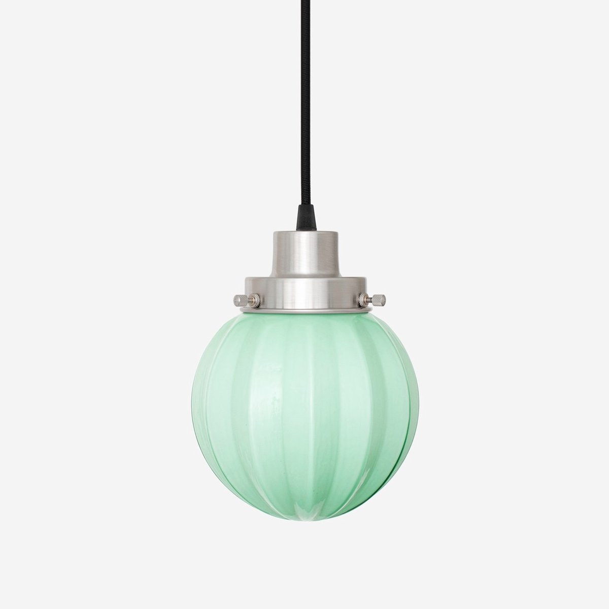 Coloured by Art Hanglamp aan snoer Carambola Mint 20's Matnikkel - Art Deco Trade Zachtgroen