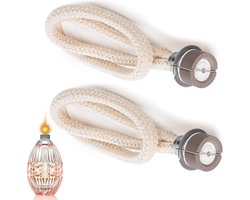 Lont met Steentje - 2 Stuks - 12 mm - Olielamp Lonten - Geurlamp Lonten - Lont met steen klein - Geurbrander lont met steentje - Pit - Lont geschikt voor Lampe Berger, LampAir, Ashleigh en Alle Katalytische Geurlampen met Katalytische Brander