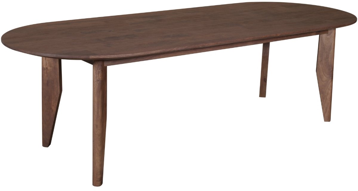DÉJA Living Eettafel Maikel - Ovaal Donkerbruin Hout - 260x100x76cm