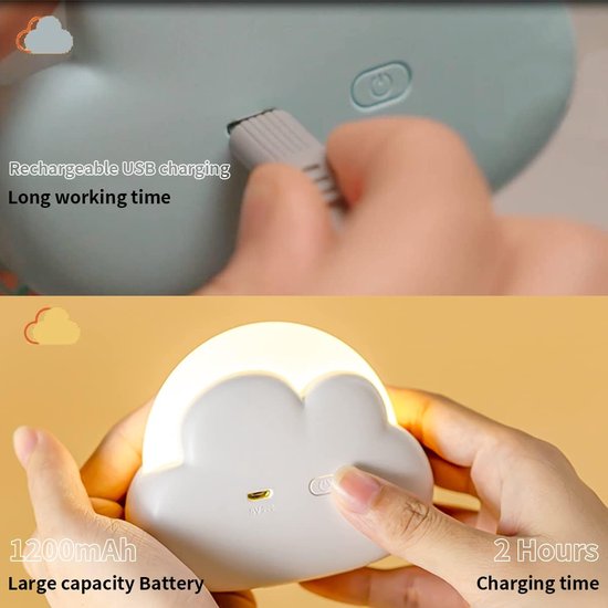 Draagbaar oplaadbaar LED-nachtlampje voor kinderen, klein lampje voor baby's, borstvoeding, USB-nachtlampje, instelbaar dimbaar nachtlampje, cadeau voor kinderen, jongens en meisjes voor op reis,roze van Merkloos — afbeelding 4
