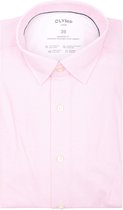 Olymp Luxor Overhemd Pied De Poule Roze - Maat 40 - Heren - Overhemden Formeel