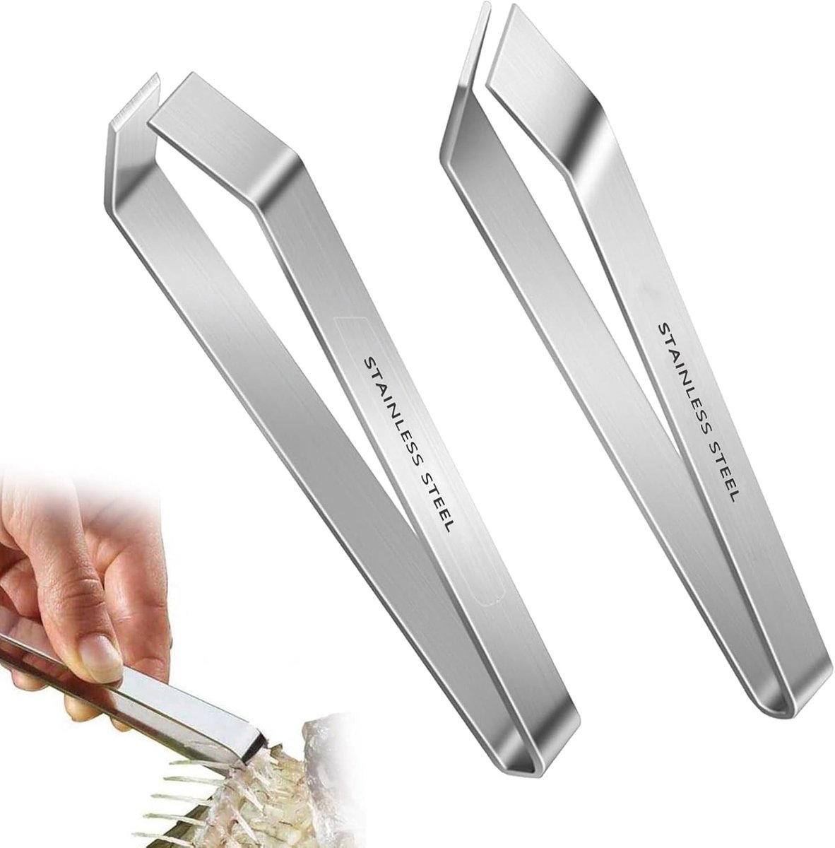 Gratpincet Vis - Visgraat Tang - Verwijderen Graten - 2 Delige Set - 115 cm - Zilver