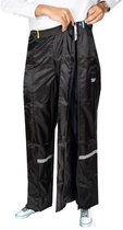 Motor regenbroek voor heren - waterdicht met CE-protectoren (EN 1621-1) - met doorlopende ritssluiting - Zwart - 7XL Taille/Lang Beenmaat