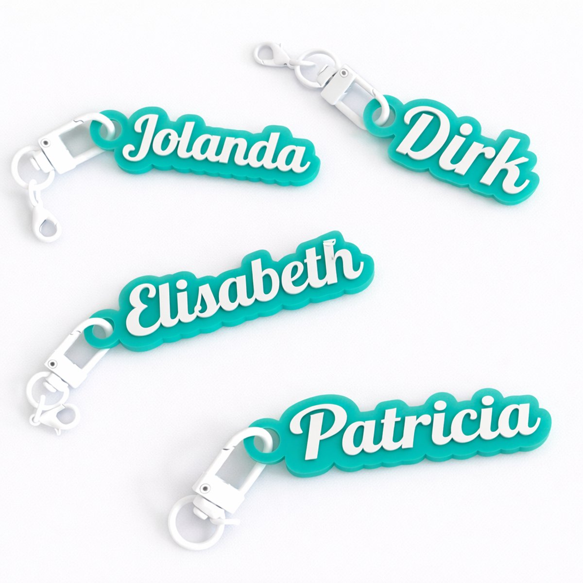 Sleutelhanger met naam - Kleur Groen - Lobster Font - Script - Gepersonaliseerd cadeau