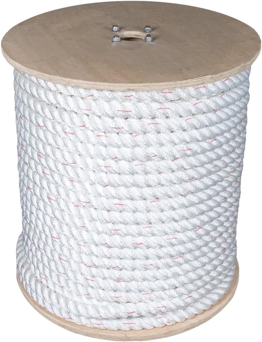 Gedraid Touw - Polyester Touw - Veelzijdig Gebruik - Duurzaam Materiaal - 15 inch x 50 voet - Wit met Tracers