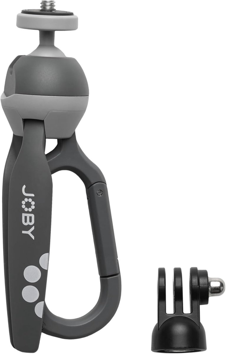 Mini Statief - Compacte Driepoot - Actiecamera Filmen - Geïntegreerde Karabijnhaak - 14.5 cm - Grijs