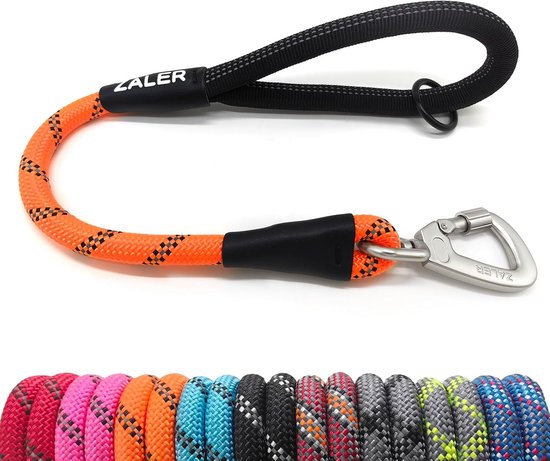 Korte Hondenriem – 3 Cm Breed – Reflecterend – Met Robuuste Karabijnhaak – Voor Middengrote & Grote Honden – Verkeersriem Voor Training – Rood