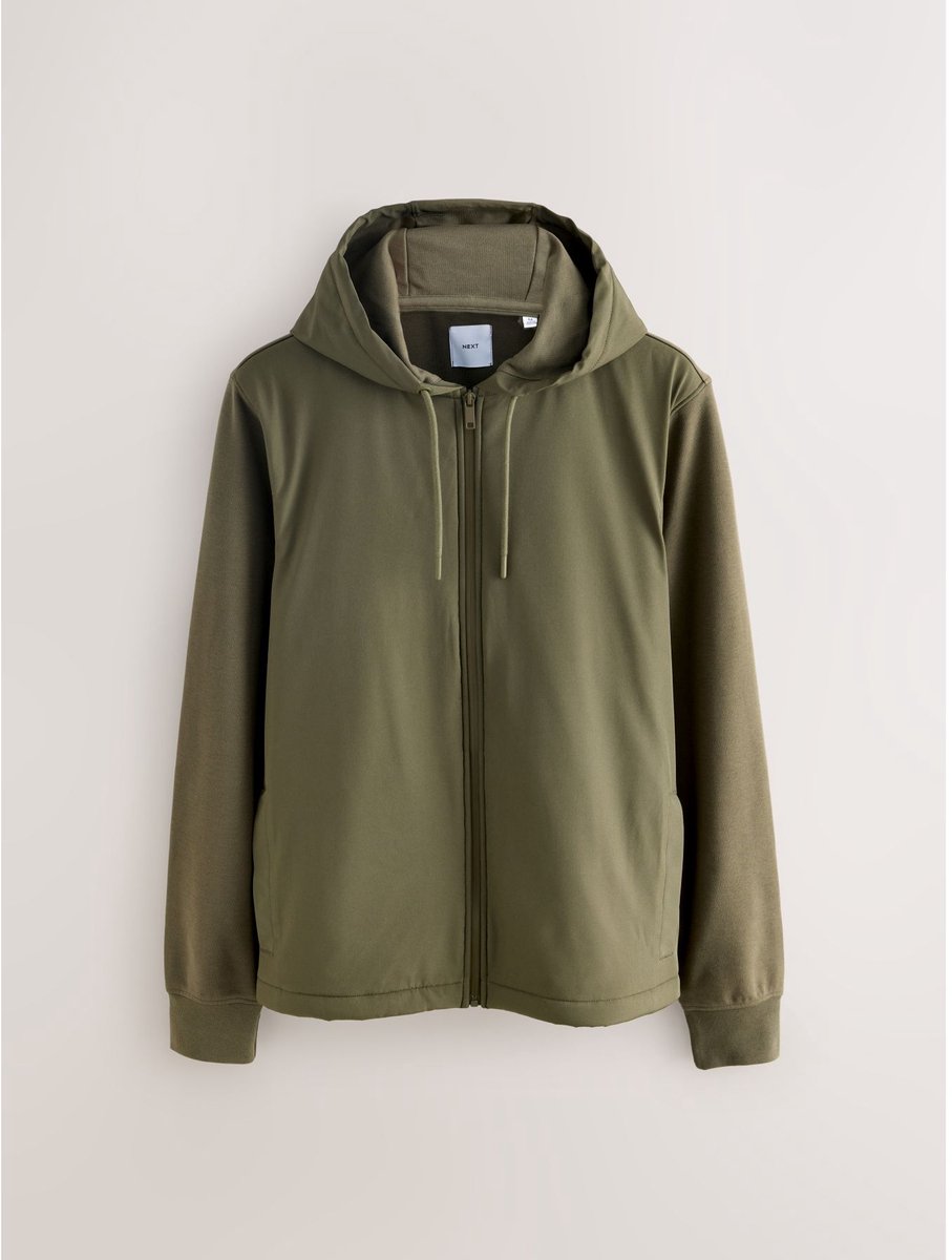 Next - Heren - Mat capuchon - Hybrid Full Zip Jacket - Groen