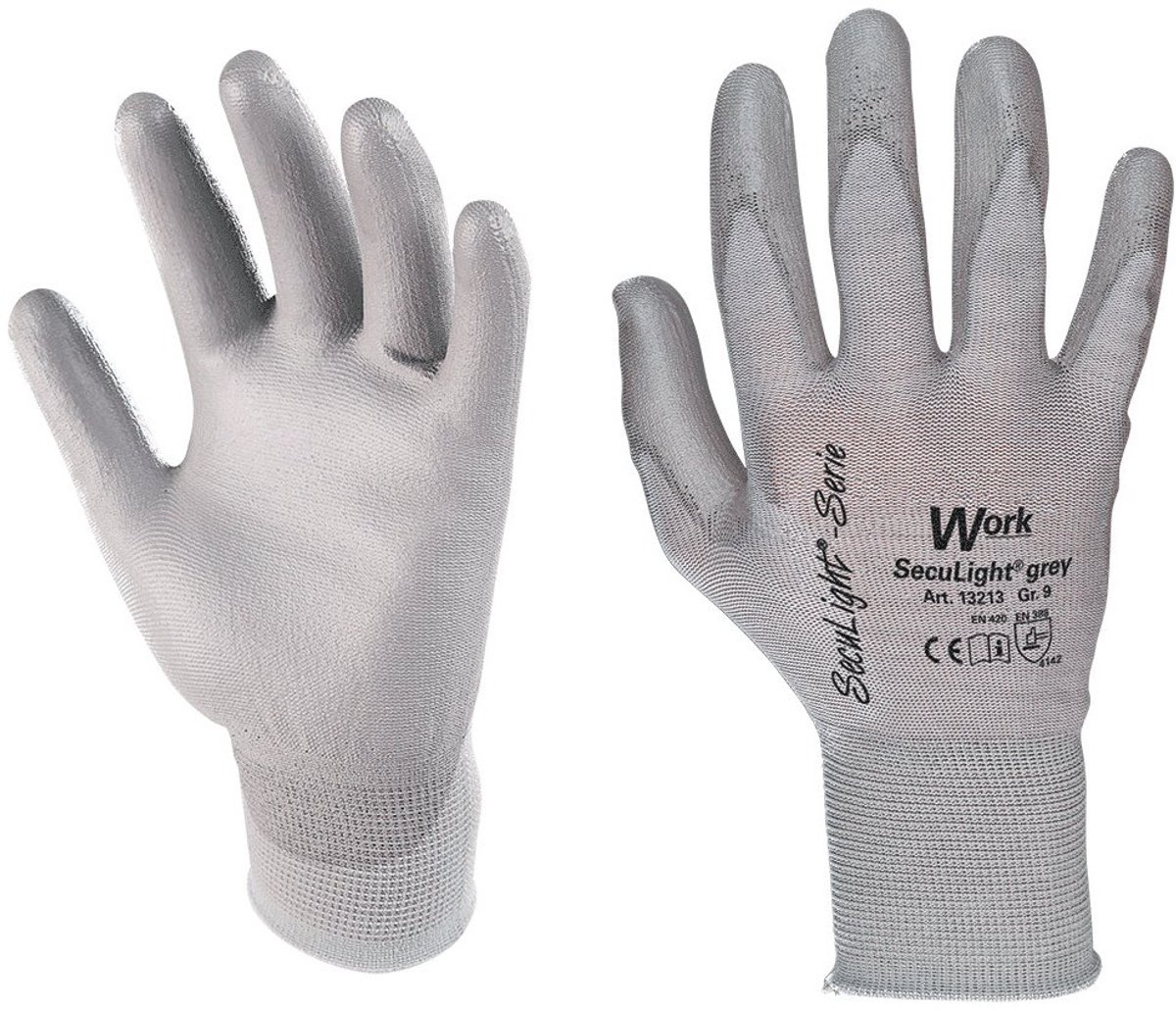 Beschermende handschoen Work SecuLight maat 8 (M) Grijs