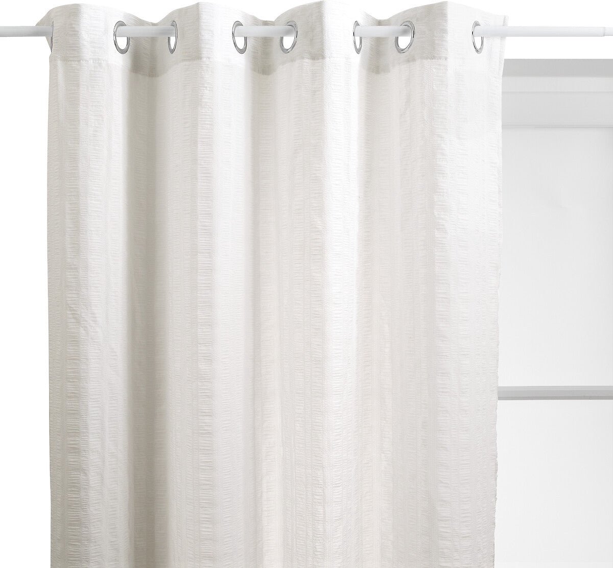 Atmosphera Noa Polyester Gordijn 140x240cm - Kant en klaar met ringen - Wit