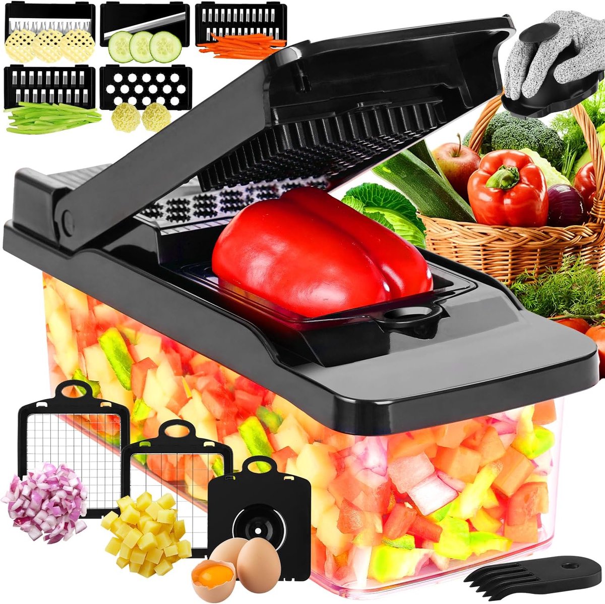 Mandoline Groentesnijder - Keuken Chopper voor Ui - Voedsel Chopper Cutter