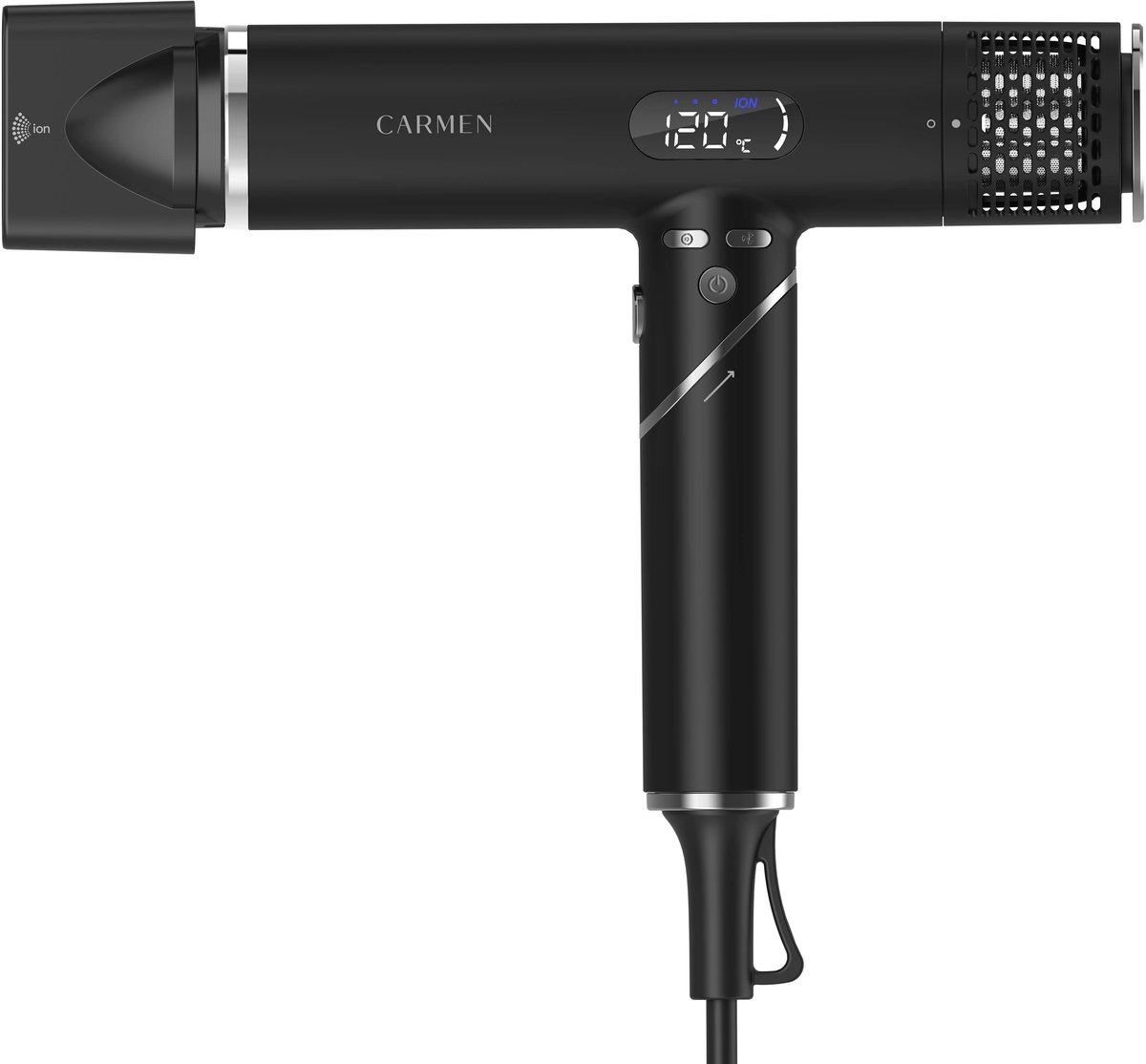 Carmen CHD1640B - Föhn - Krachtige Haardroger - ION Technologie - Inklapbaar - 110.000 RPM Motor - 2 Blaasmonden - Zwart — afbeelding 7