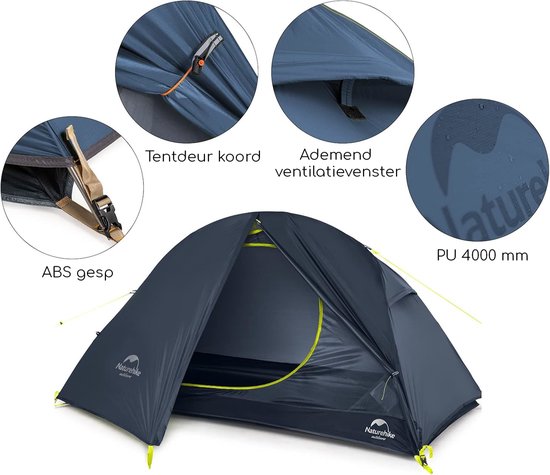 Naturehike Cloud Trek 1-Persoons ultralight bikepacking tent - Waterdicht 4000 mm - Vrijstaand - 1,7 kg van Naturehike — afbeelding 2