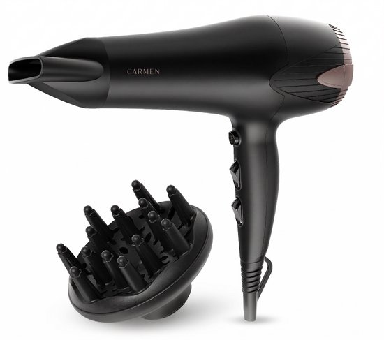 Carmen CHD2365B Haardroger met ION Technologie - Carmen - €29,99