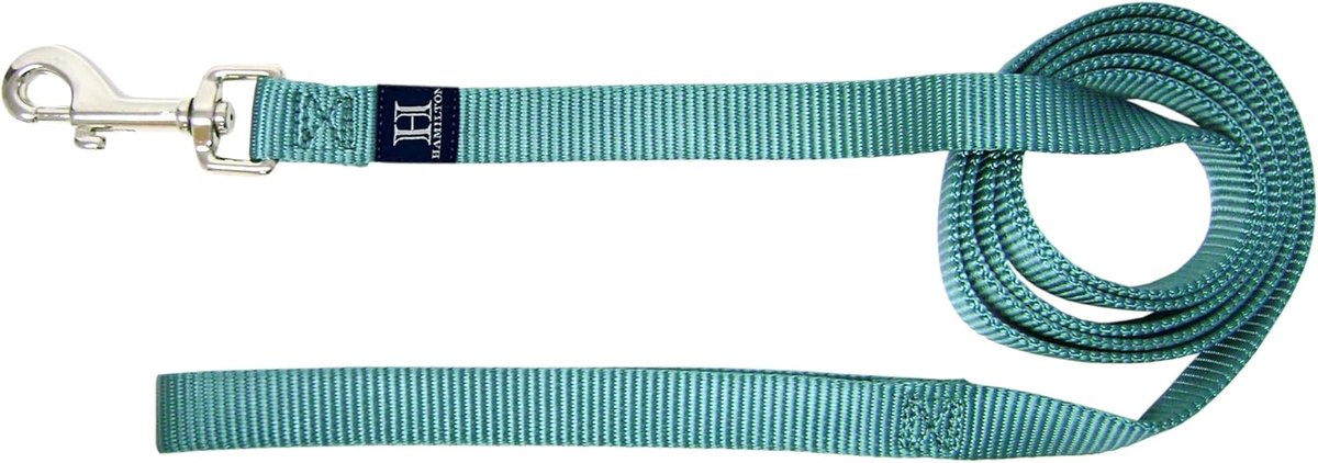 Nylon Hondenriem - Hondenlooplijn - Dagelijkse Wandelingen - Draaibare Karabijnhaak - 180 cm Lang - Blauwgroen