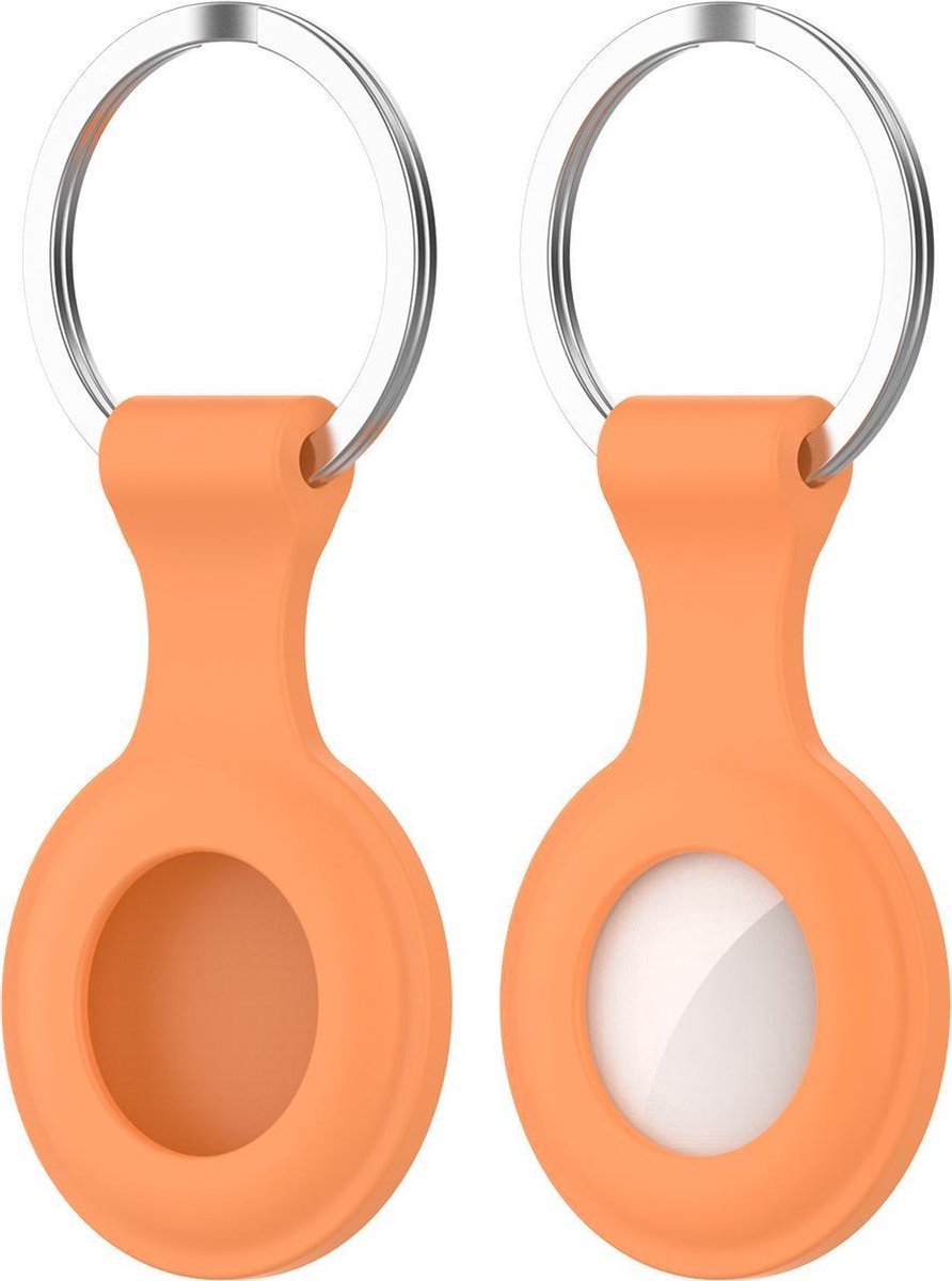 Jumada's Sleutelhanger Geschikt voor Apple AirTag (2) - Beschermende Siliconen Houder & Hoesje - Oranje