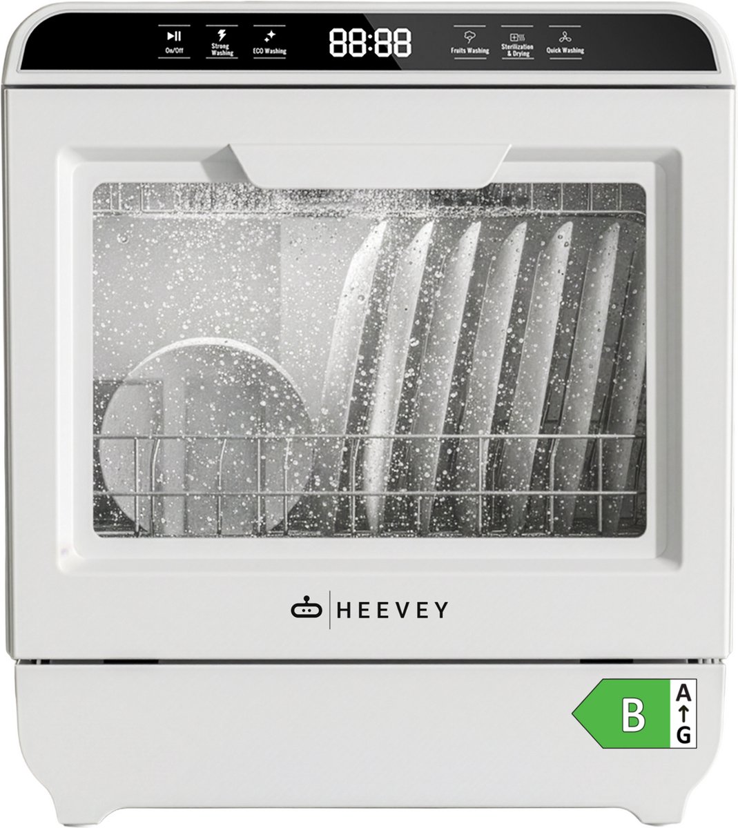 Bol.com Heevey Mini Vaatwasser - Vrijstaande vaatwasser - Campingvaatwasser - 5 Wasprogramma's - Afwas - Sterilisatiesysteem - D... aanbieding