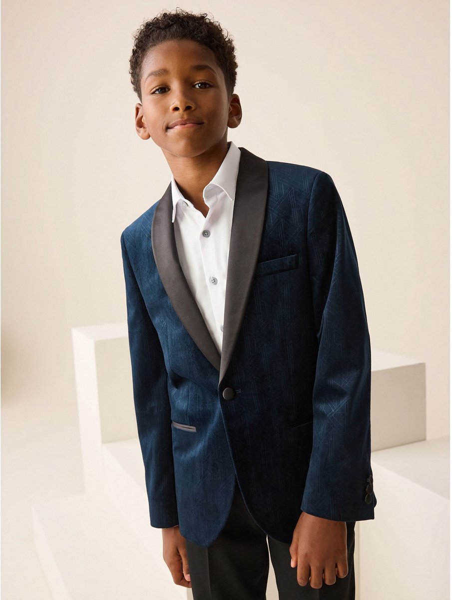 Next - Jongens - Fluwelen blazer met textuur - Blauw