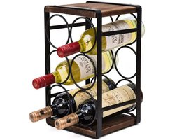 Janse® Luxe Wijnrek voor 6 flessen - Wijnfleshouder - Flessenrek - Wijn organizer - Wijn opberger - Wijnkast - Wijn accessoires - Bar kast - Wijn display - Wijn opbergen