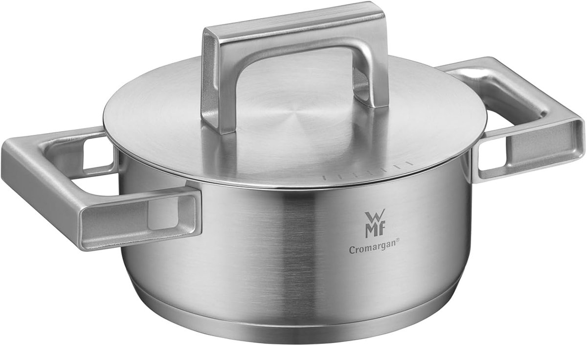 Stoompan RVS - Braadpan Inductie - Gezond Koken - Cool+ Handgrepen - 16x16x13 cm - Zilver