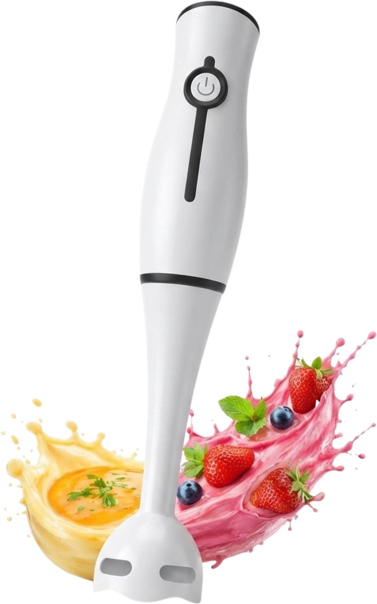 Staafmixer RVS - Krachtige Handmixer voor Soepen, Smoothies en Sauzen - Lichtgewicht met Duurzaam RVS Mes