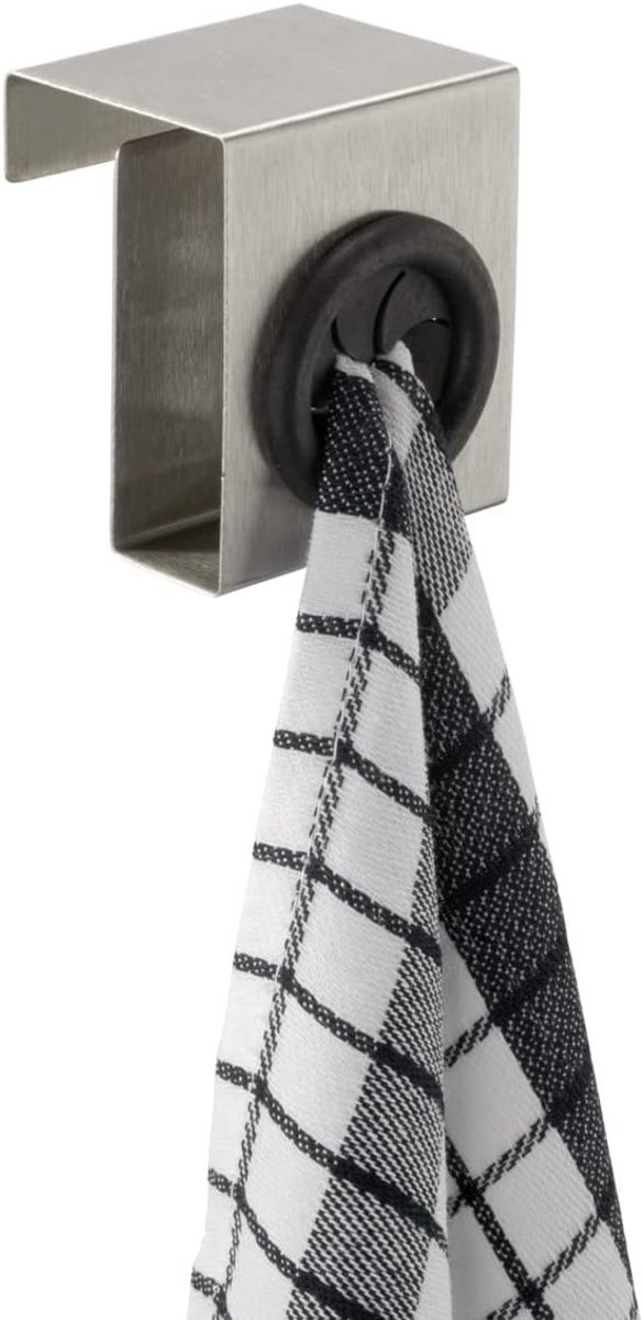 Deurhaak Keuken - Kastdeurhaak - Extra Opbergruimte - Push & Pull Functie - 5x6x4 cm - Zilver mat