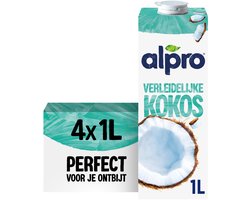 Alpro Kokosdrink Original – Plantaardige Melk - Lactosevrij– Houdbaar - 4 x 1L