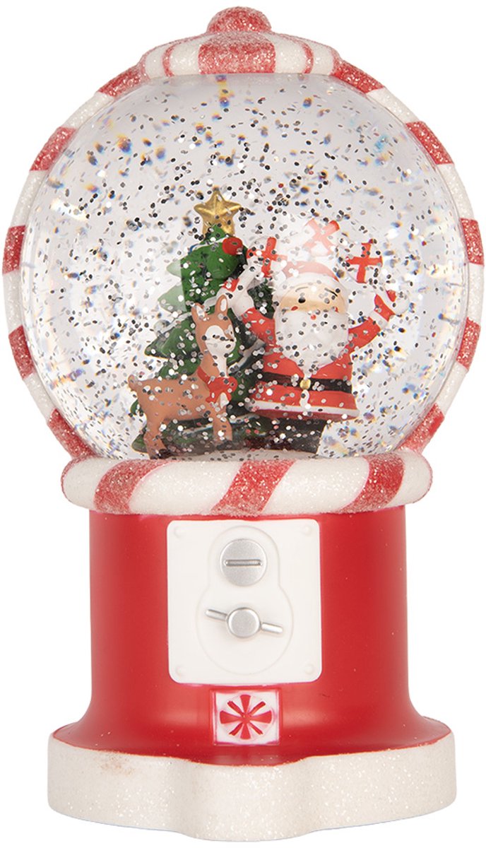 Kerstdecoratie met LED-verlichting en muziek 12x11x20 cm / 3xAA Rood Kunststof