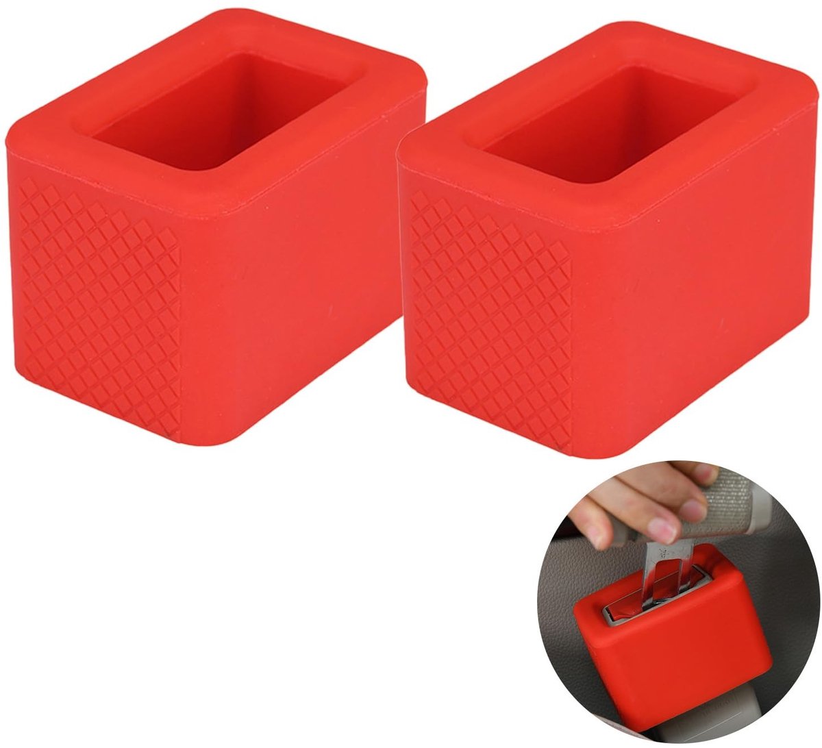 Allecto - Autogordel slot bevestiging - Gordelhouder - Voor eenvoudig vastmaken - Rood - Auto accessoires - Geschikt voor elke auto - Kleur rood